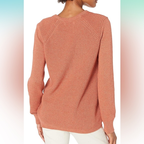 Cable Stitch Women's Raglan Shaker Stitch Pullover Marled Cinnamon Size M - Picture 4 of 7